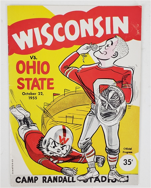 1955 Wisconsin Badgers Ohio State Buckeyes Camp Randall Stadium College Football Game Program