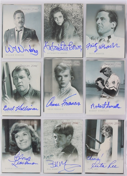 1999 The Twilight Zone Trading Card Collection - Lot of 100+ w/ Binder & 18 Signed Cards Including William Shatner, Cloris Leachman, Martin Milner  & More (JSA)