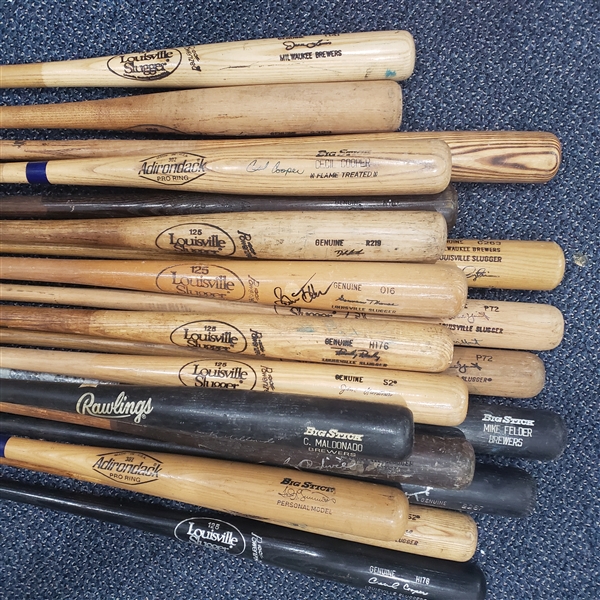 Brewer Bat Collection (50+) Danny Walton, Tommy Harper, Betty Grant Brewers, And More