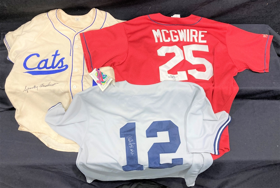 Sparky Anderson Signed Cats, Wade Boggs Signed Yankees, McGwire Signed Cardinals, Namath Signed Helmet/Football, Meredith Signed Jersey