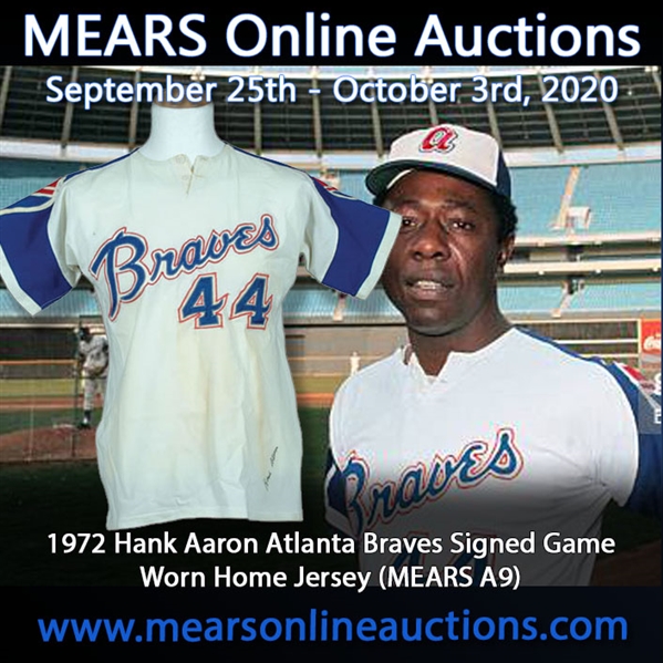1972 Hank Aaron Atlanta Braves Signed Game Worn Home Jersey (MEARS A9/JSA)