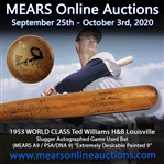 1953 Ted Williams Boston Red Sox Signed H&B Louisville Slugger Professional Model Game Used Bat (MEARS A9/JSA & PSA/DNA GU9)