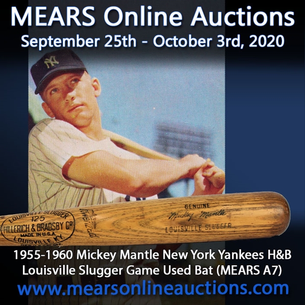 1955-60 Mickey Mantle New York Yankees H&B Louisville Slugger Professional Model Game Used Bat (MEARS A7 & PSA/DNA GU6)