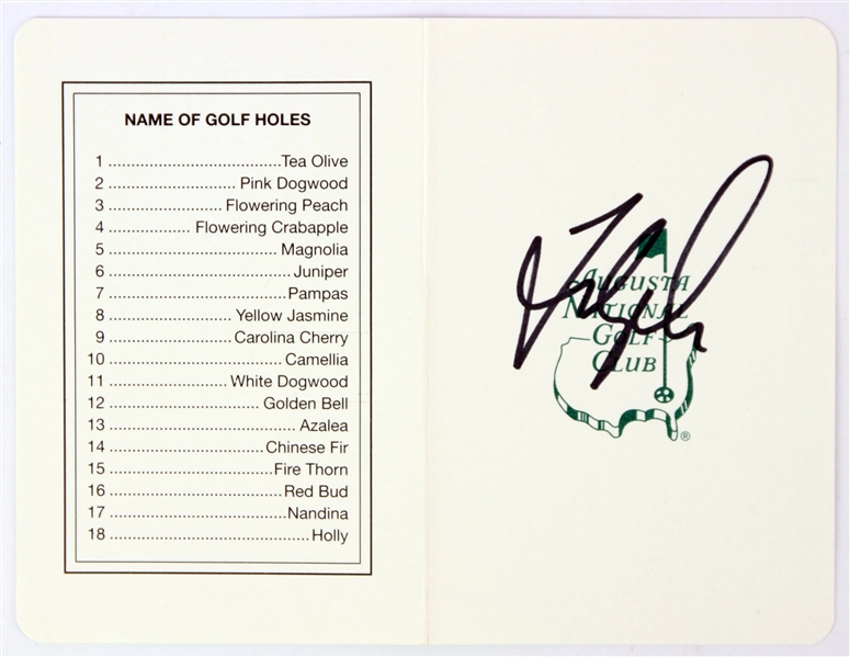 1990s Fred Couples Signed Augusta National Golf Club Scorecard (JSA)
