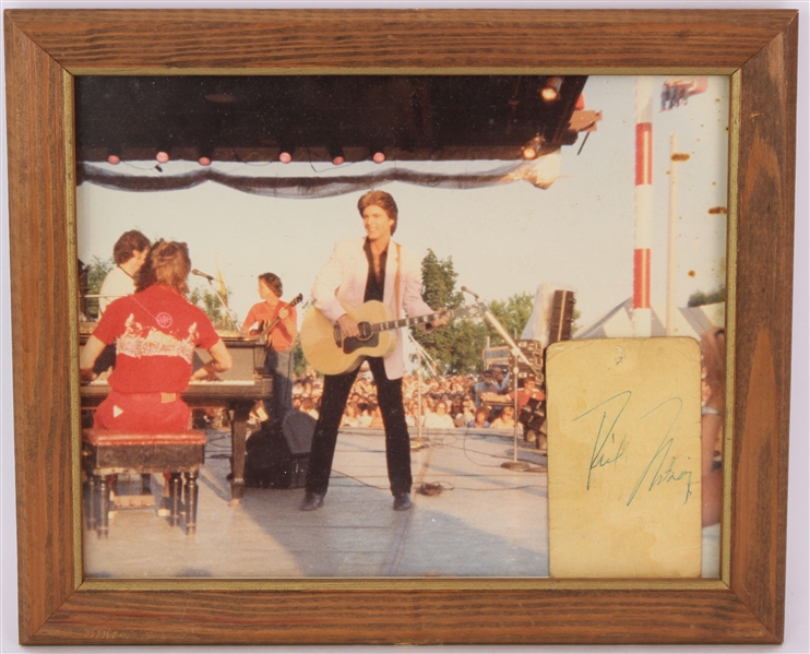 1980s Ricky Nelson 9" x 11" Framed Photo w/ Signed Pass (JSA) 