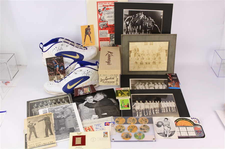 1940s-2000s Basketball Memorabilia Collection - Lot of 175+ w/ Photos, Vintage Advertisements & More