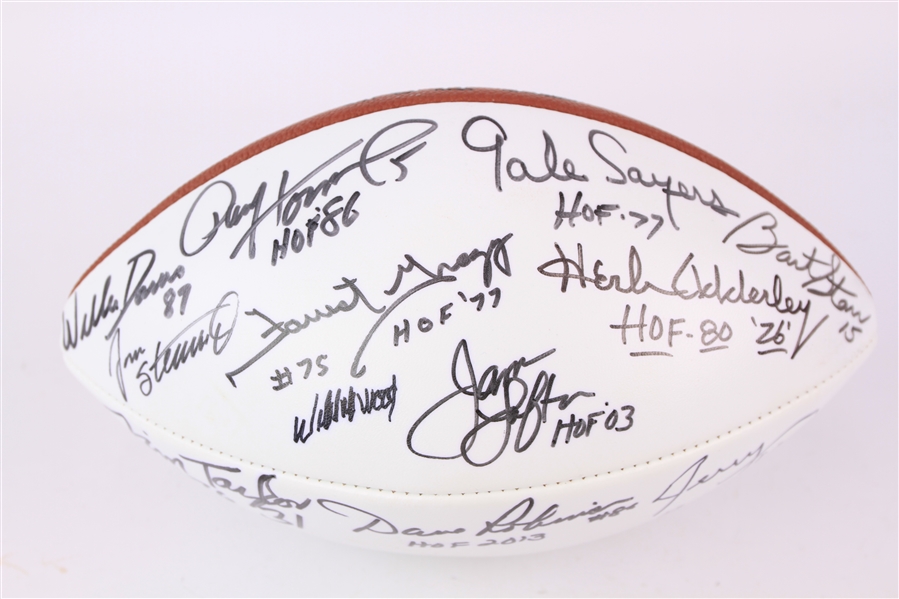 2000s Green Bay Packers Multi Signed ONFL Tagliabue HOF Autograph Panel Football w/ 12 Signatures Including Bart Starr, Jim Taylor, Paul Hornung & More (JSA)