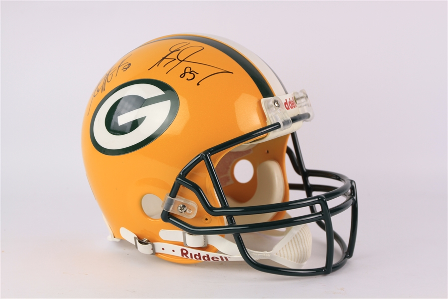 2006-12 Greg Jennings AJ Hawk Green Bay Packers Signed Full Size Helmet (JSA)