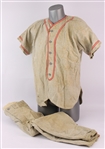 1950s Game Worn Flannel Baseball Uniform (MEARS LOA)