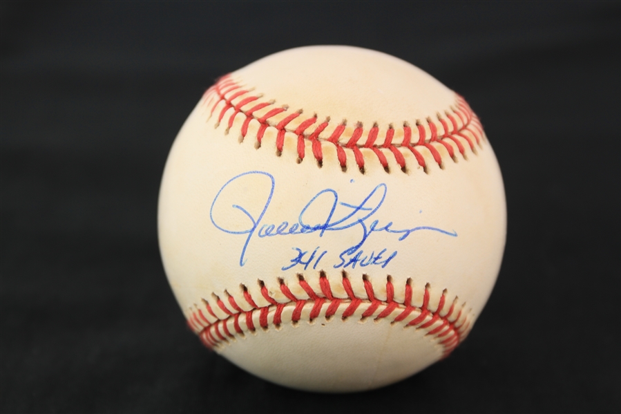 1990-92 Rollie Fingers Oakland Athletics Signed OAL Brown Baseball (JSA)