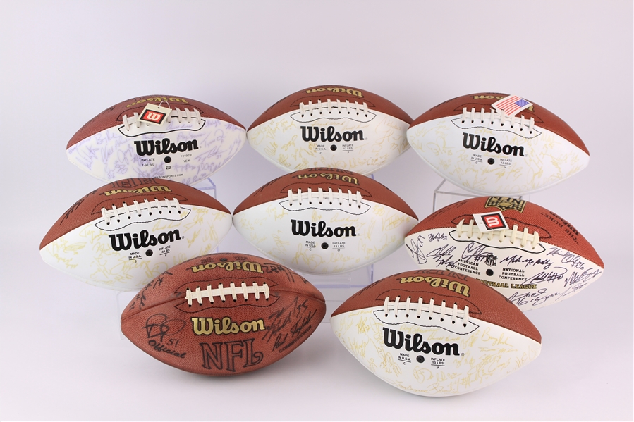 2000s Green Bay Packers Team Signed Football Collection - Lot of 8 w/ Aaron Rodgers, Brett Favre, Donald Driver & More