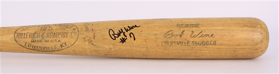 1965-68 Bobby Wine Philadelphia Phillies Signed H&B Louisville Slugger Professional Model Game Used Bat (MEARS LOA/JSA)
