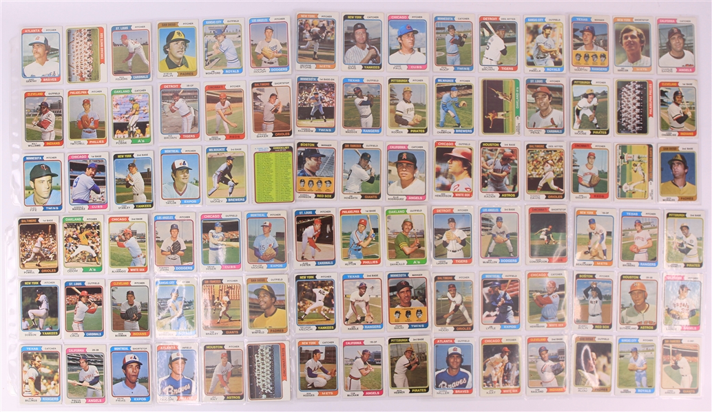 1974 Topps Baseball Trading Cards - Complete Set of 660 + Set of 44 Traded Cards & Set of 24 Team Checklists