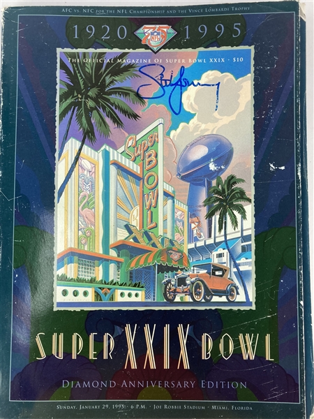 1995 Steve Young San Francisco 49ers Signed Super Bowl XXIX Program (JSA)