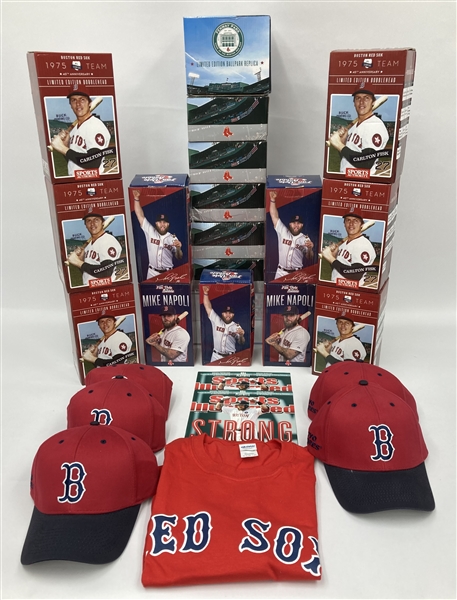 2000s Boston Red Sox Memorabilia Collection - Lot of 25 w/ MIB Bobbleheads, Fenway Park Replicas & More