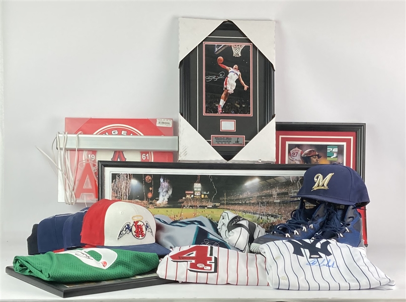 2000s Baseball Memorabilia Collection - Lot of 40 w/ Signed Items, Anaheim Angels, Advertisements & More