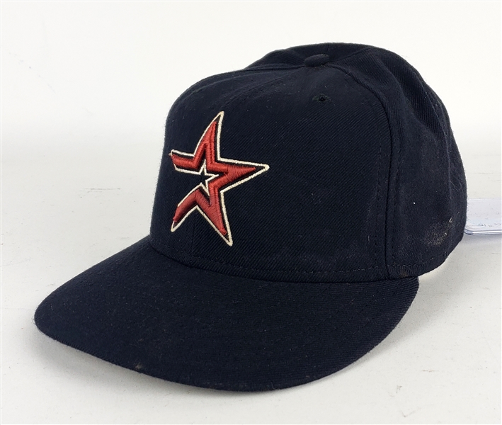 2001 Orlando Merced Houston Astros Game Worn Cap (MEARS LOA)