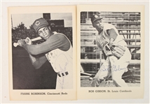 1965 Bob Gibson Frank Robinson Cardinals/Reds Signed 5"  x 7" Team Photo Pack Photos (JSA) - Lot of 2