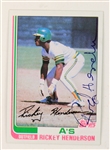 1981 Rickey Henderson Oakland Athletics Signed Topps Baseball Trading Card (JSA)