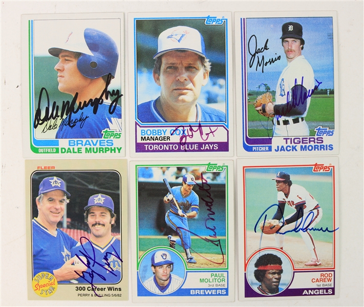1982-83 Signed Baseball Trading Cards - Lot of 6 w/ Paul Molitor, Gaylord Perry & More (JSA)