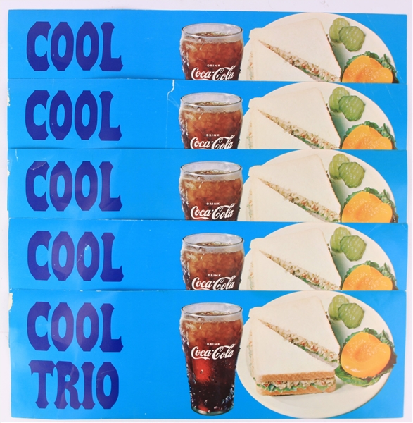 1970s Coca Cola 7" x 20" Cool Trio Diner Broadside - Lot of 5