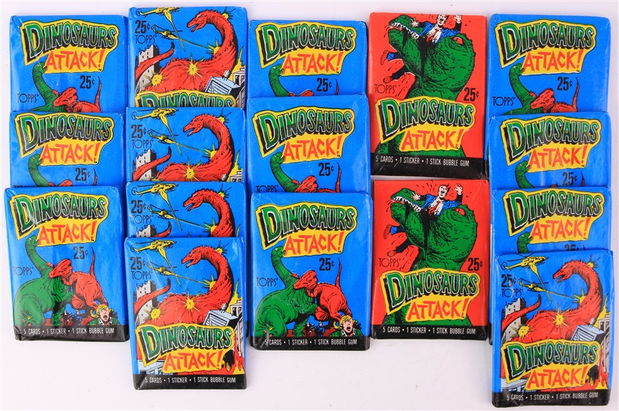 1988 Dinosaurs Attack! Topps Trading Cards - Lot of 15 Unopened Packs