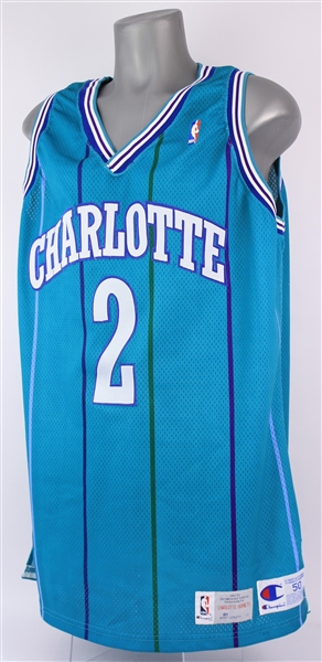 1992-93 Larry Johnson Charlotte Hornets Road Jersey (MEARS A5)