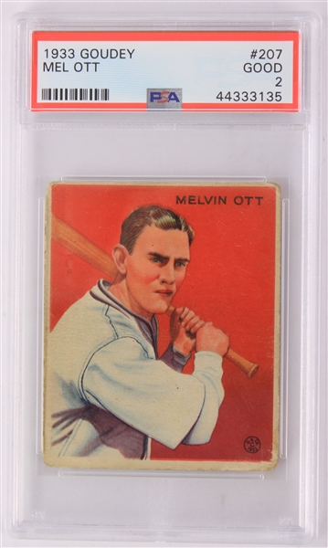 1933 Mel Ott New York Giants Goudey #207 Baseball Trading Card (PSA Good 2)