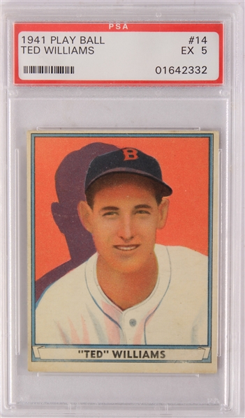 1941 Ted Williams Boston Red Sox Play Ball #14 Baseball Trading Card (PSA EX 5)
