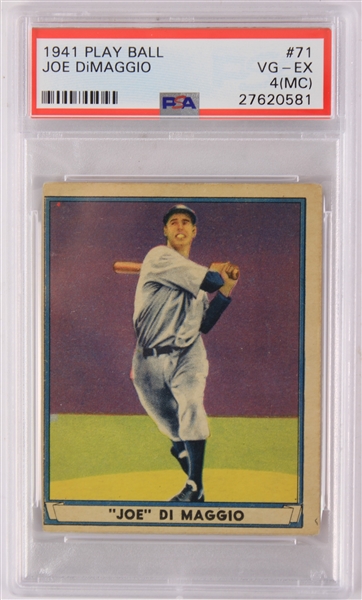 1941 Joe DiMaggio New York Yankees Play Ball #71 Baseball Trading Card (PSA VG-EX 4 MC)