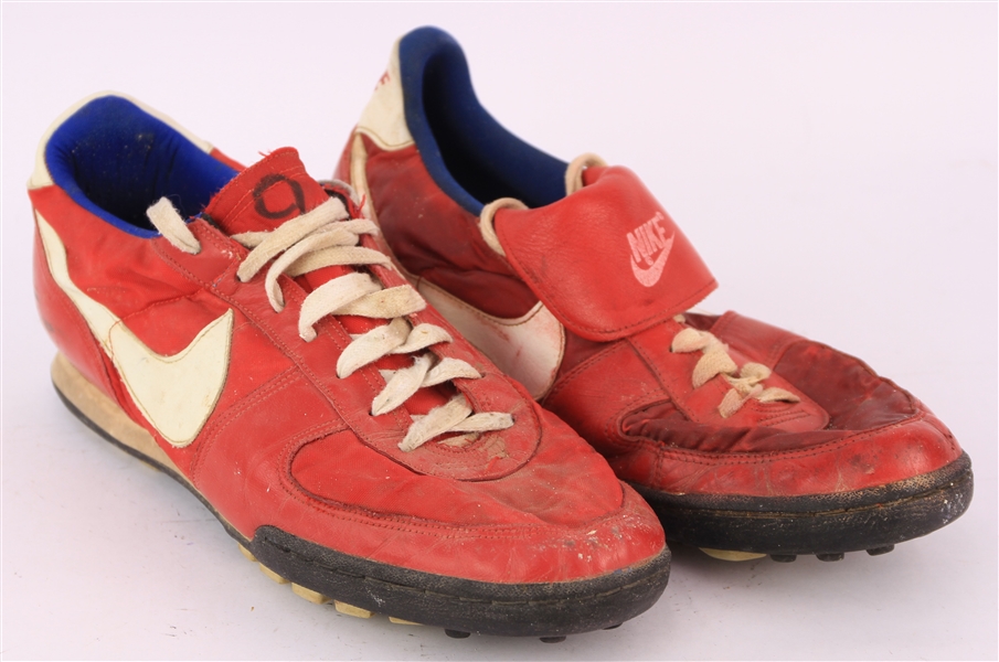 1987-88 Bill Buckner California Angles Game Worn Nike Turf Shoes (MEARS LOA)