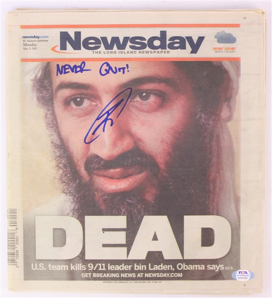 2011 Robert ONeill Navy SEAL Signed Osama Bin Laden Newsday Newspaper (PSA/DNA)