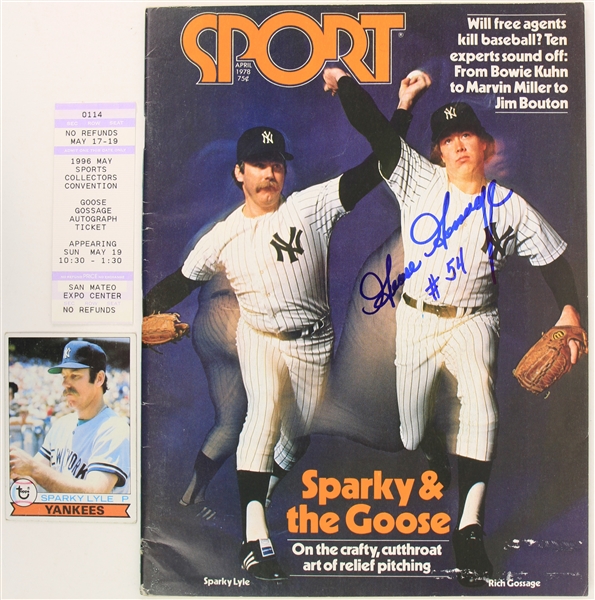 1978 Goose Gossage New York Yankees Signed Sport Magazine (JSA)