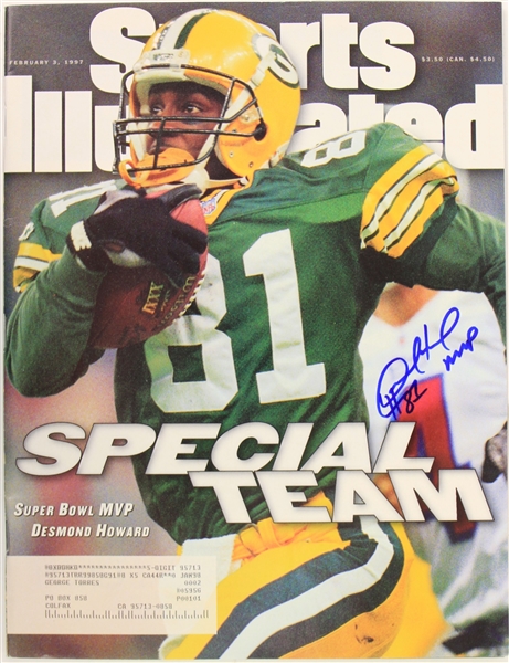 1997 Desmond Howard Green Bay Packers Signed Sports Illustrated Magazine (JSA)