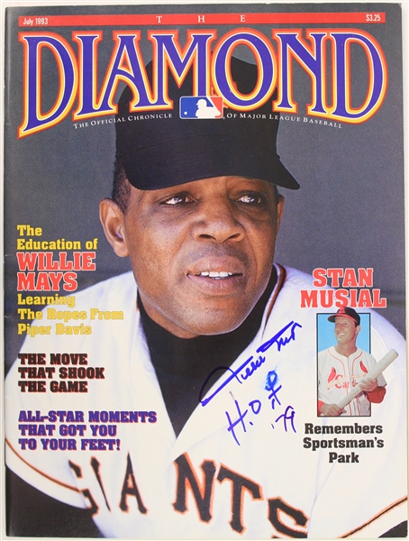 1993 Willie Mays San Francisco Giants Signed The Diamond Magazine (JSA)
