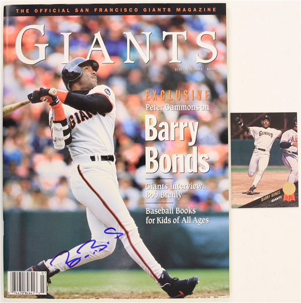 1994 Barry Bonds San Francisco Giants Signed Giants Magazine (JSA)