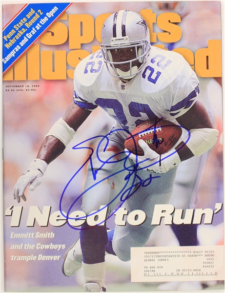 1995 Emmitt Smith Dallas Cowboys Signed Sports Illustrated Magazine (JSA)