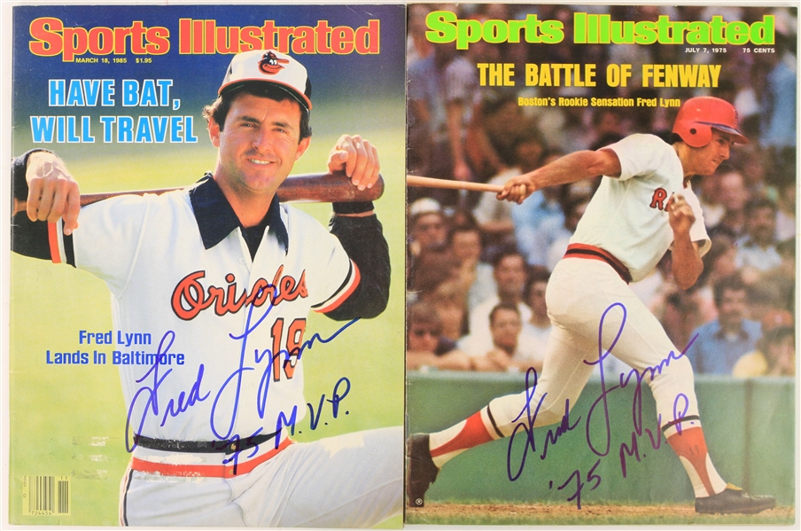 1975-85 Fred Lynn Red Sox/Orioles Signed Sports Illustrated Magazines (JSA)