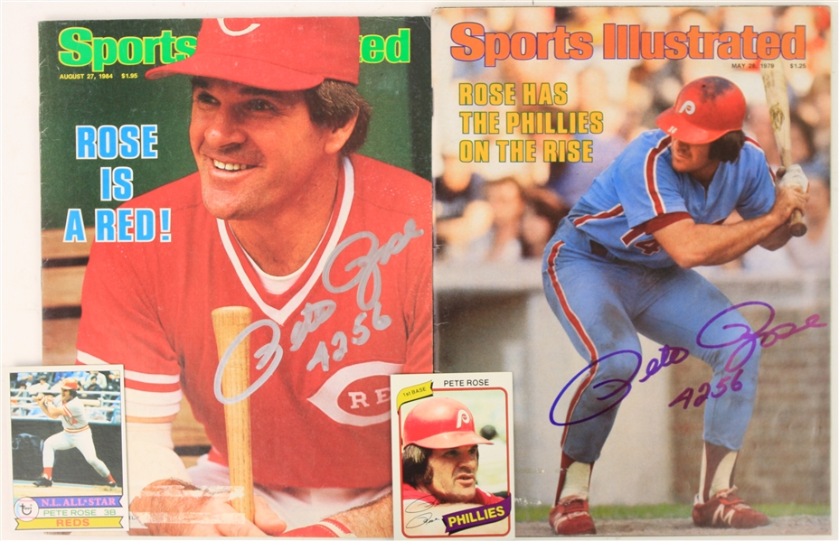 1979-84 Pete Rose Cincinnati Reds Signed Sports Illustrated Magazines - Lot of 2 (JSA)