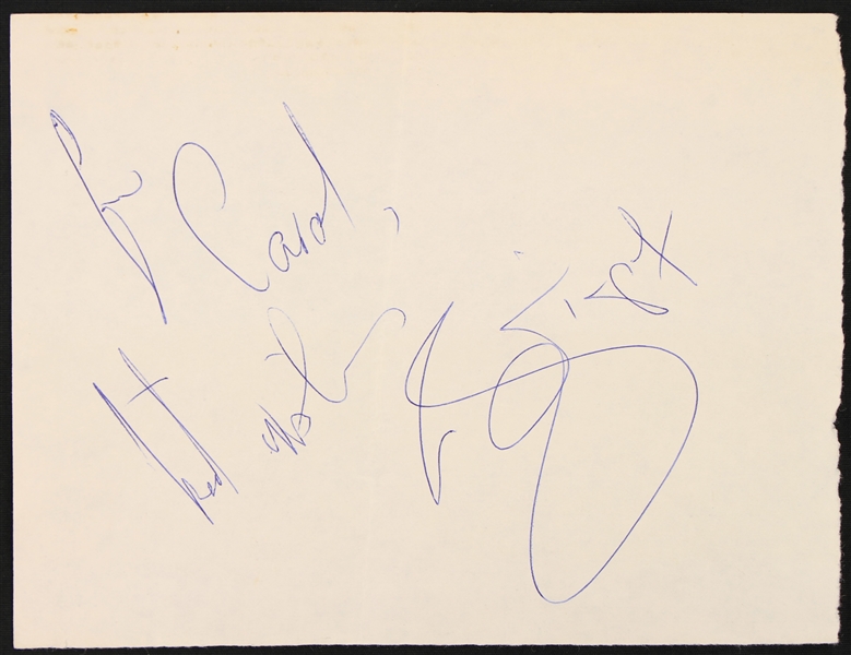 1987 David Bowie Signed 5.25" x 7" Sheet (JSA)