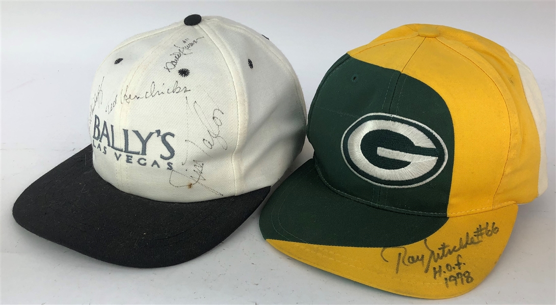 2000s Ray Nitschke Jim Taylor Fred Biletnikoff Ted Hendricks Signed Hats - Lot of 2 (JSA) 