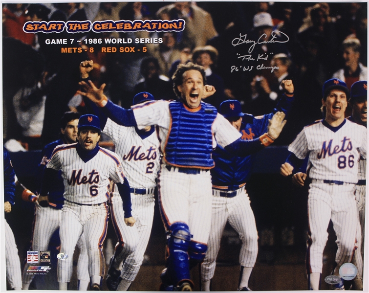 1986 Gary Carter New York Mets Signed 16" x 20" Start The Celebration Photo (PSA/DNA)