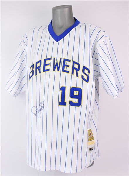 2000s Robin Yount Milwaukee Brewers Signed Mitchell & Ness Throwback Jersey (JSA)