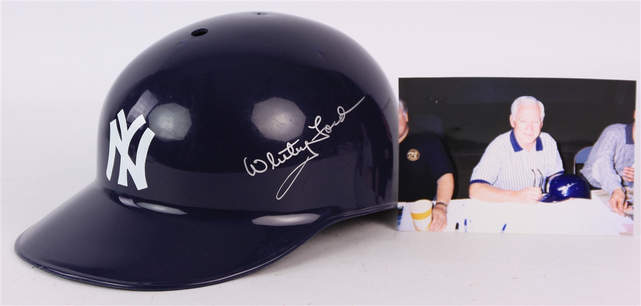 1980s Whitey Ford New York Yankees Signed Souvenir Batting Helmet (JSA)