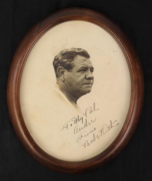 1940s Babe Ruth New York Yankees Signed 9.5" x 11.5" Framed Photograph (PSA/DNA)