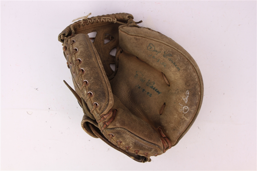 1956 Don Larsen Yogi Berra New York Yankees Signed Spalding Catchers Mitt (JSA)
