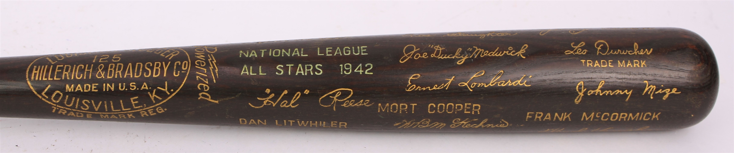1942 National League All Stars H&B Louisville Slugger Commemorative Bat 