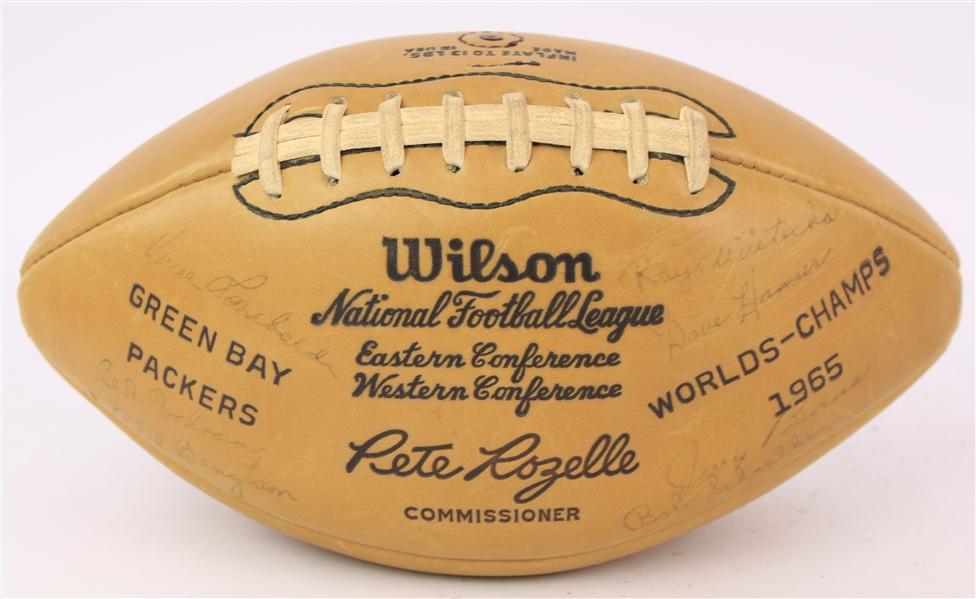 1965 Green Bay Packers World Champs Facsimile Signed Wilson The Duke Football