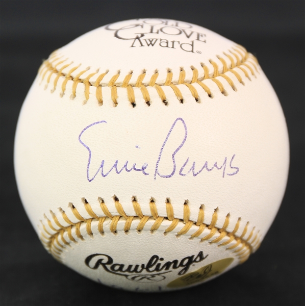 2000s Ernie Banks Chicago Cubs Signed Gold Glove Award Baseball (JSA)