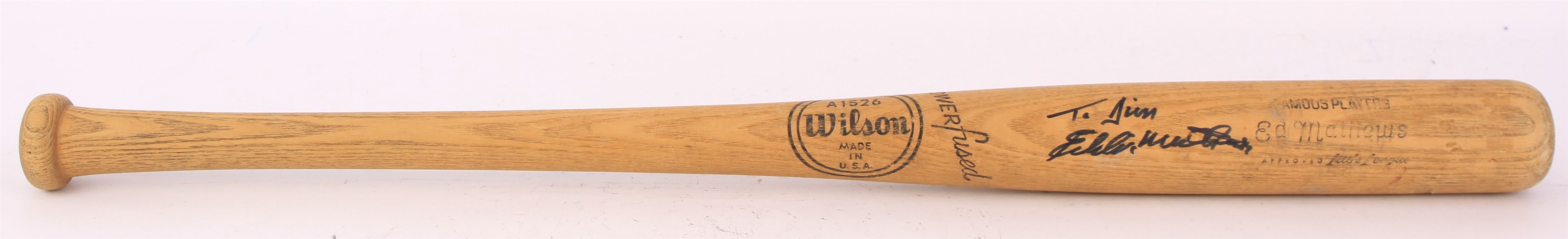 1960s Eddie Mathews Milwaukee Braves Signed Wilson Little League Bat (JSA) 